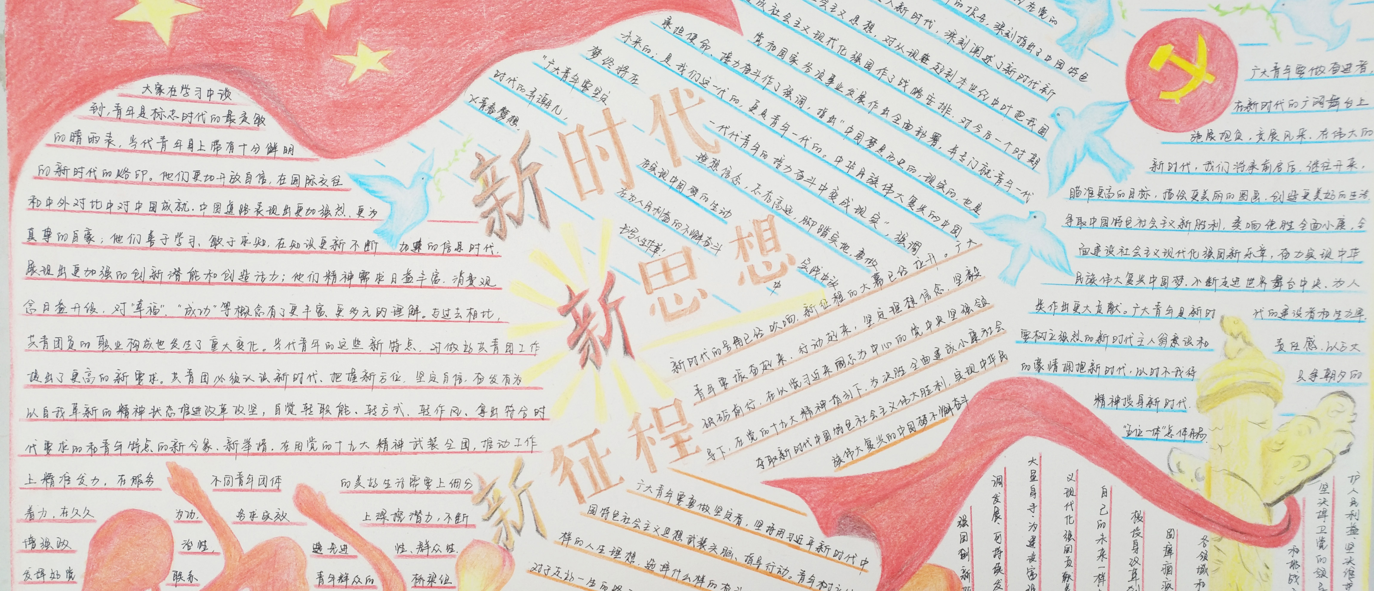 软件与通信工程学院成功举办"新时代 新思想 新征程"主题手抄报比赛